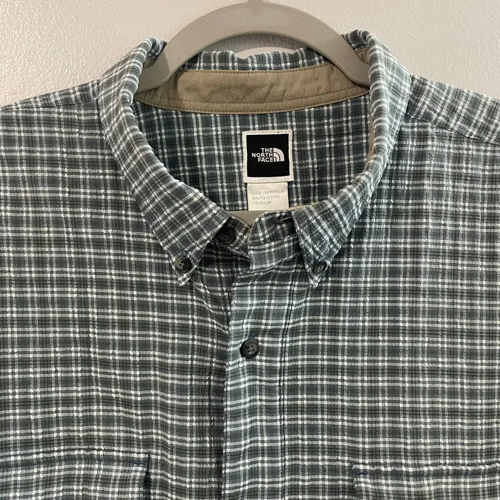 The North Face Men’s Plaid Seersucker Short Sleeve Button Down Shirt XL Gorpcore